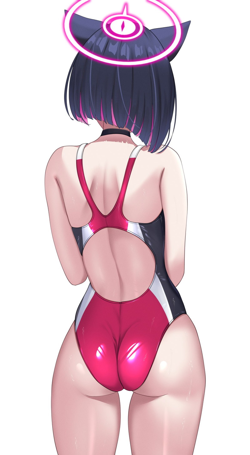 【二次】張り付きと食い込みがエロい競泳水着のエロ画像 Part２６