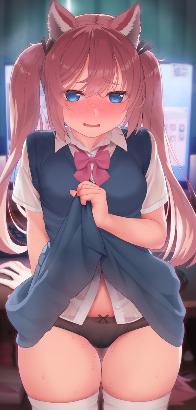 【二次】自分で服を捲って下着や身体を見せるたくし上げエロ画像 Part１５