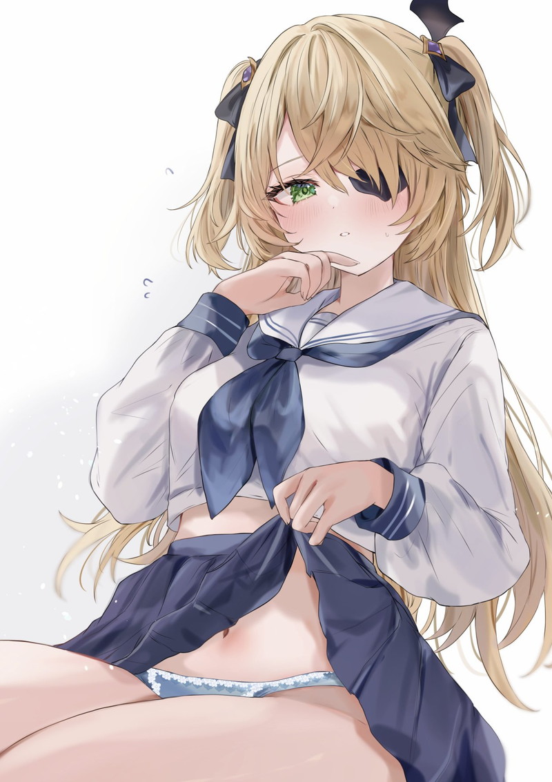 【二次】自分で服を捲って下着や身体を見せるたくし上げエロ画像 Part１５