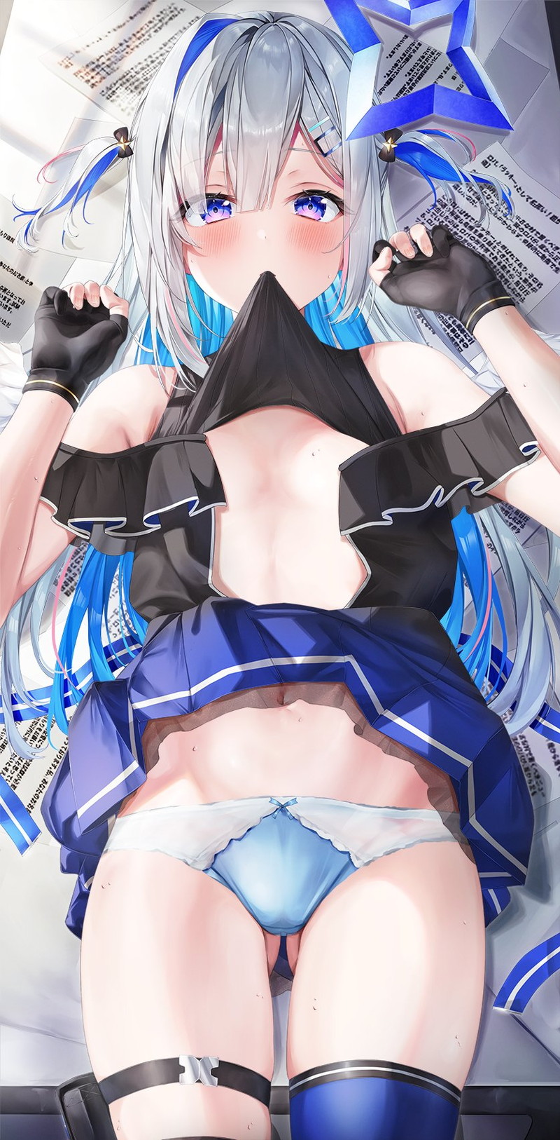 【二次】自分で服を捲って下着や身体を見せるたくし上げエロ画像 Part１５