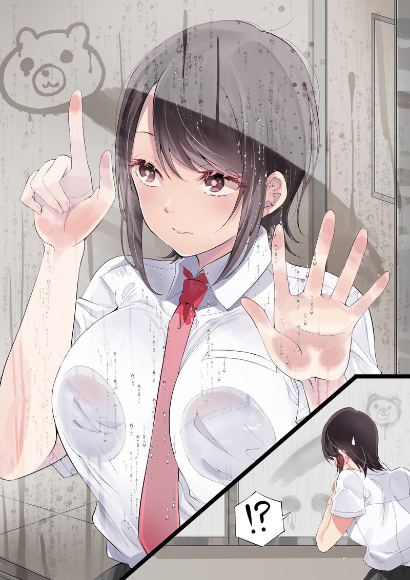 【二次】ガラスにおっぱいを押し付けたりしてるエロ画像 Part６