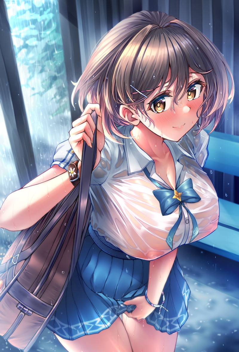 【二次】透け乳首やポッチがエロいノーブラ画像 Part３４