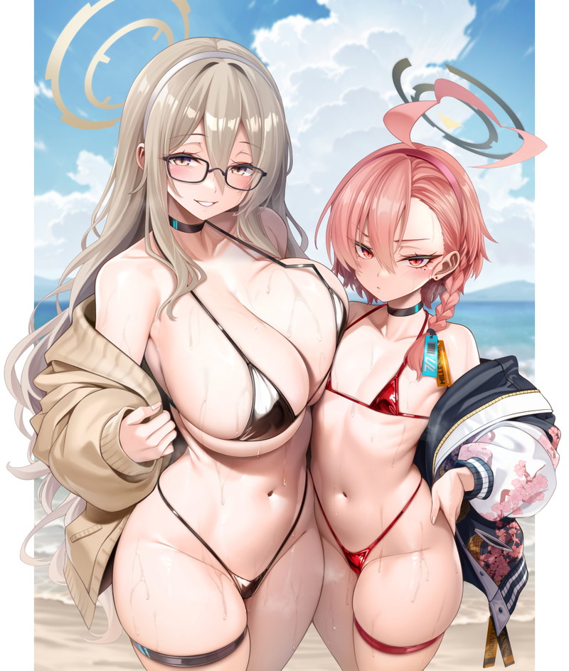 【二次】おっぱいをムニュッと押し付け合う乳合わせのエロ画像 Part１９