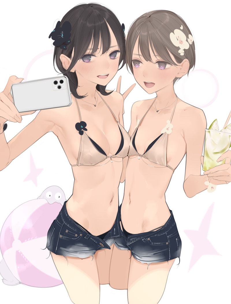 【二次】おっぱいをムニュッと押し付け合う乳合わせのエロ画像 Part１９