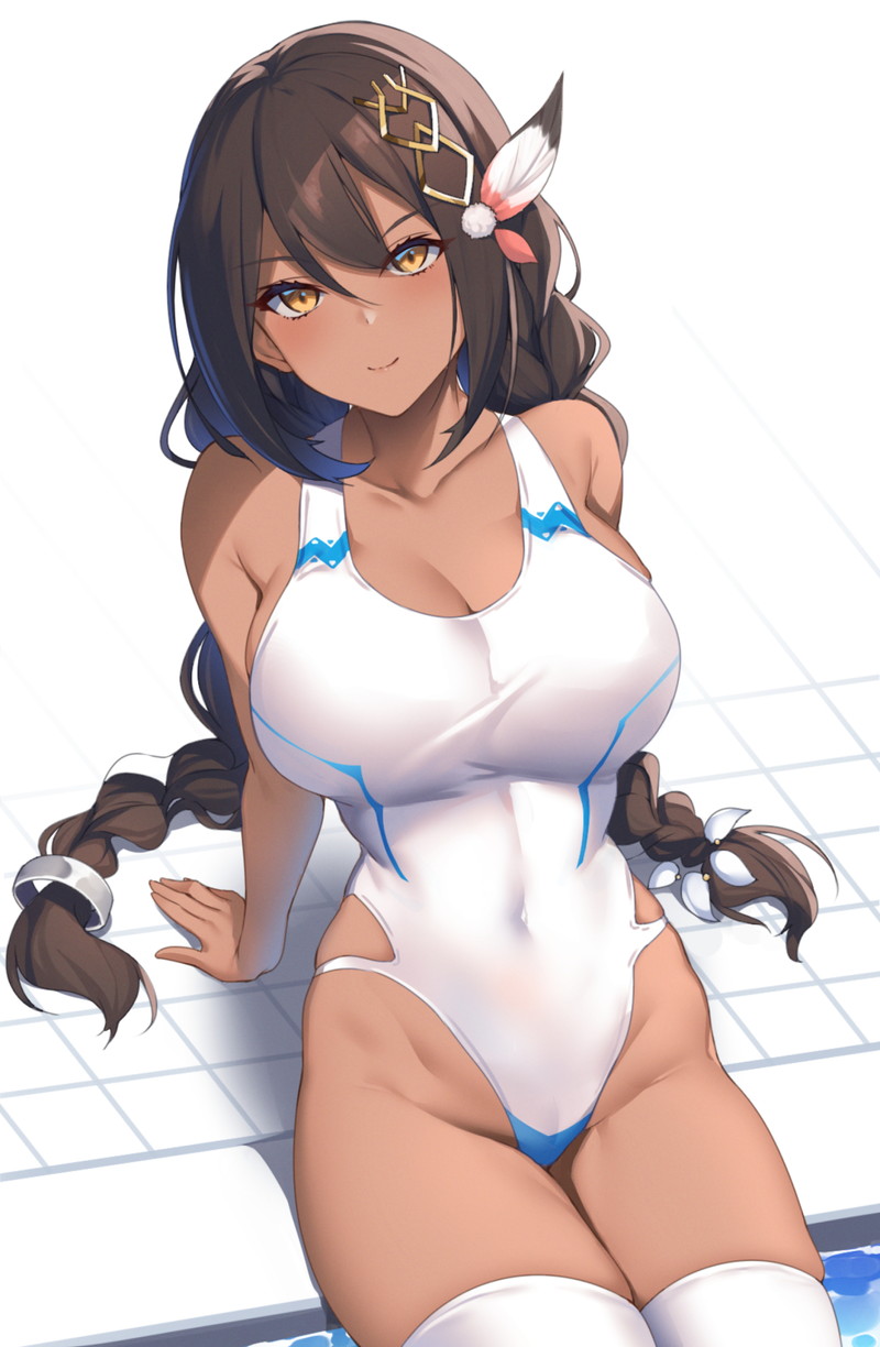 【二次】張り付きと食い込みがエロい競泳水着のエロ画像 Part２７