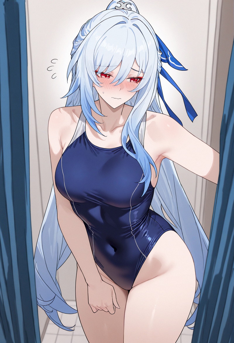 【二次】張り付きと食い込みがエロい競泳水着のエロ画像 Part２７