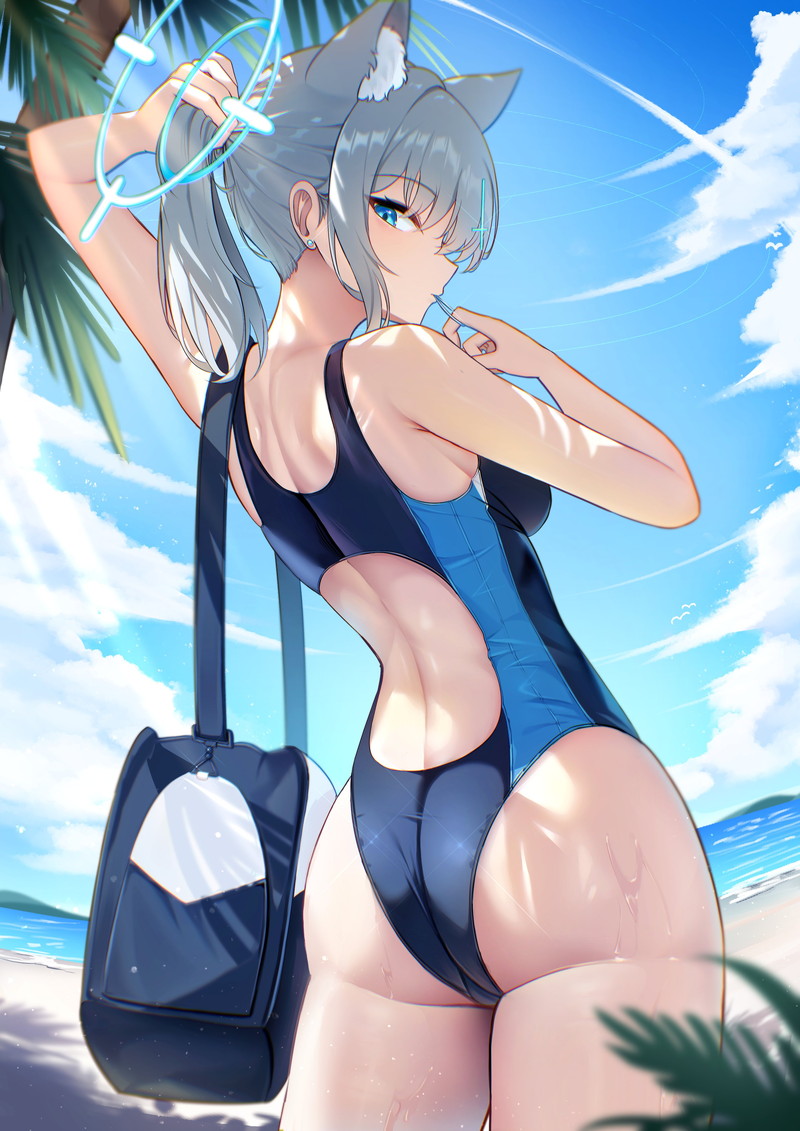 【二次】張り付きと食い込みがエロい競泳水着のエロ画像 Part２７