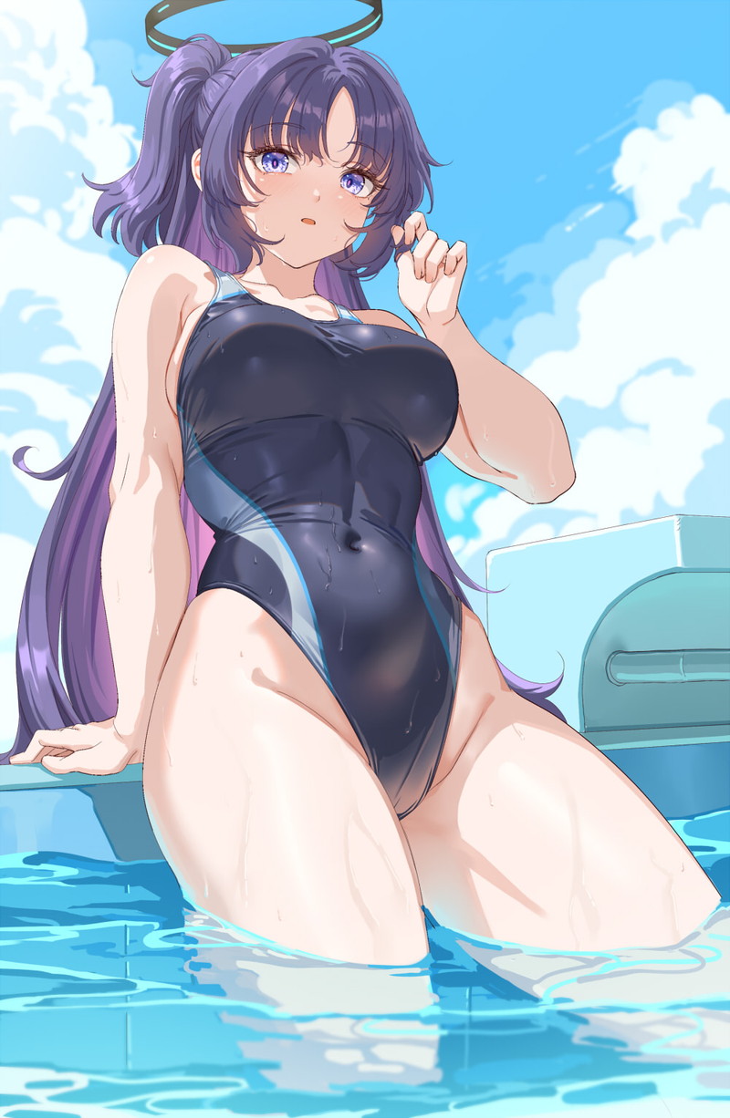 【二次】張り付きと食い込みがエロい競泳水着のエロ画像 Part２７