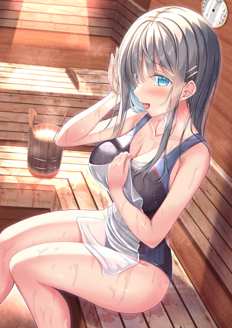 【二次】張り付きと食い込みがエロい競泳水着のエロ画像 Part２７
