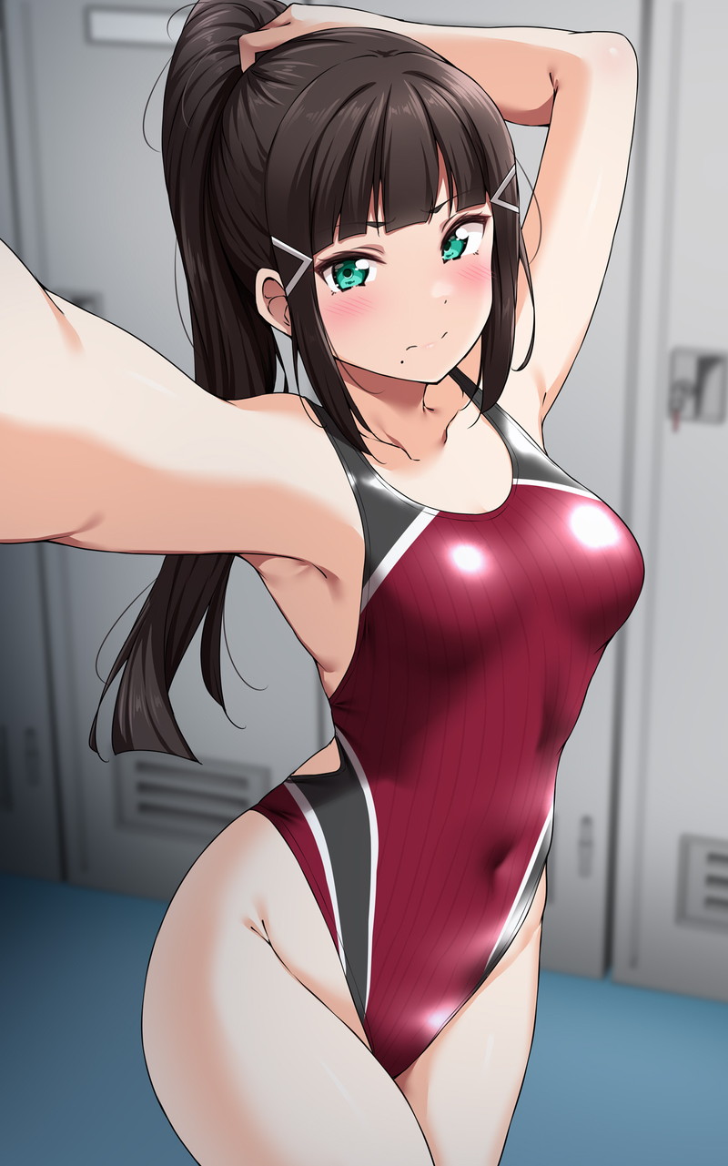 【二次】張り付きと食い込みがエロい競泳水着のエロ画像 Part２７