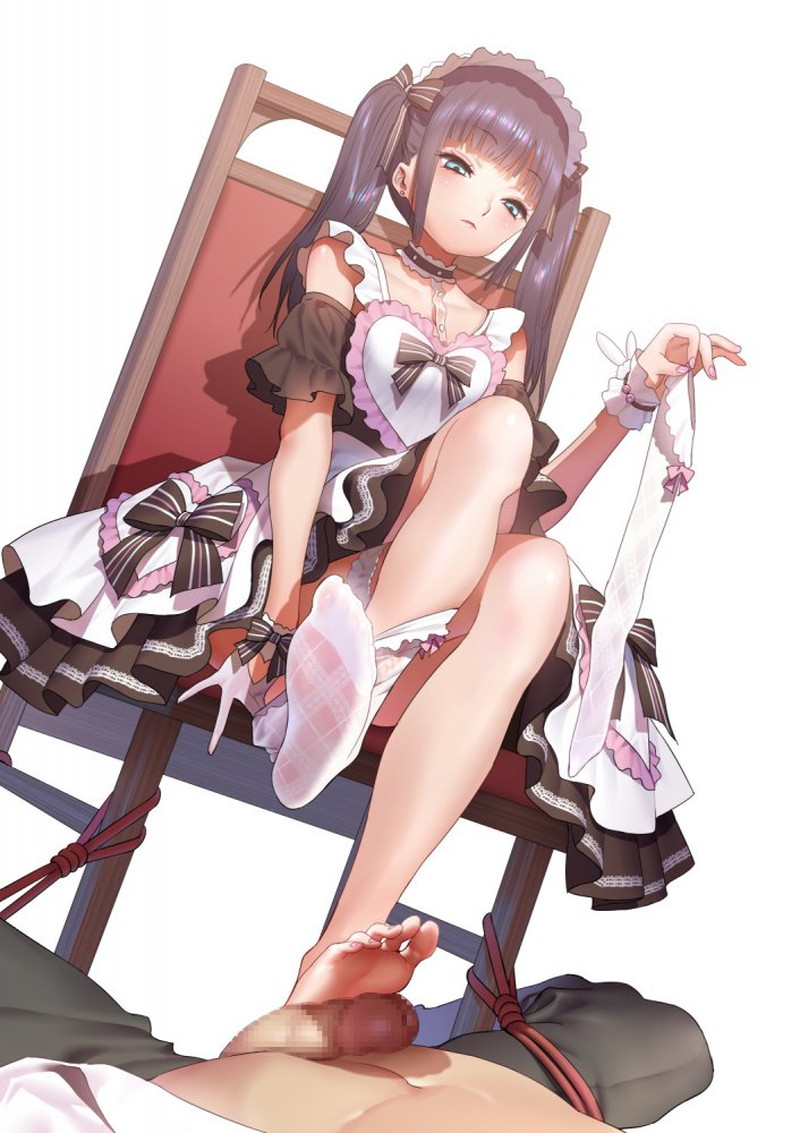 【二次】足でチンコをしごかれる足コキのエロ画像 Part４