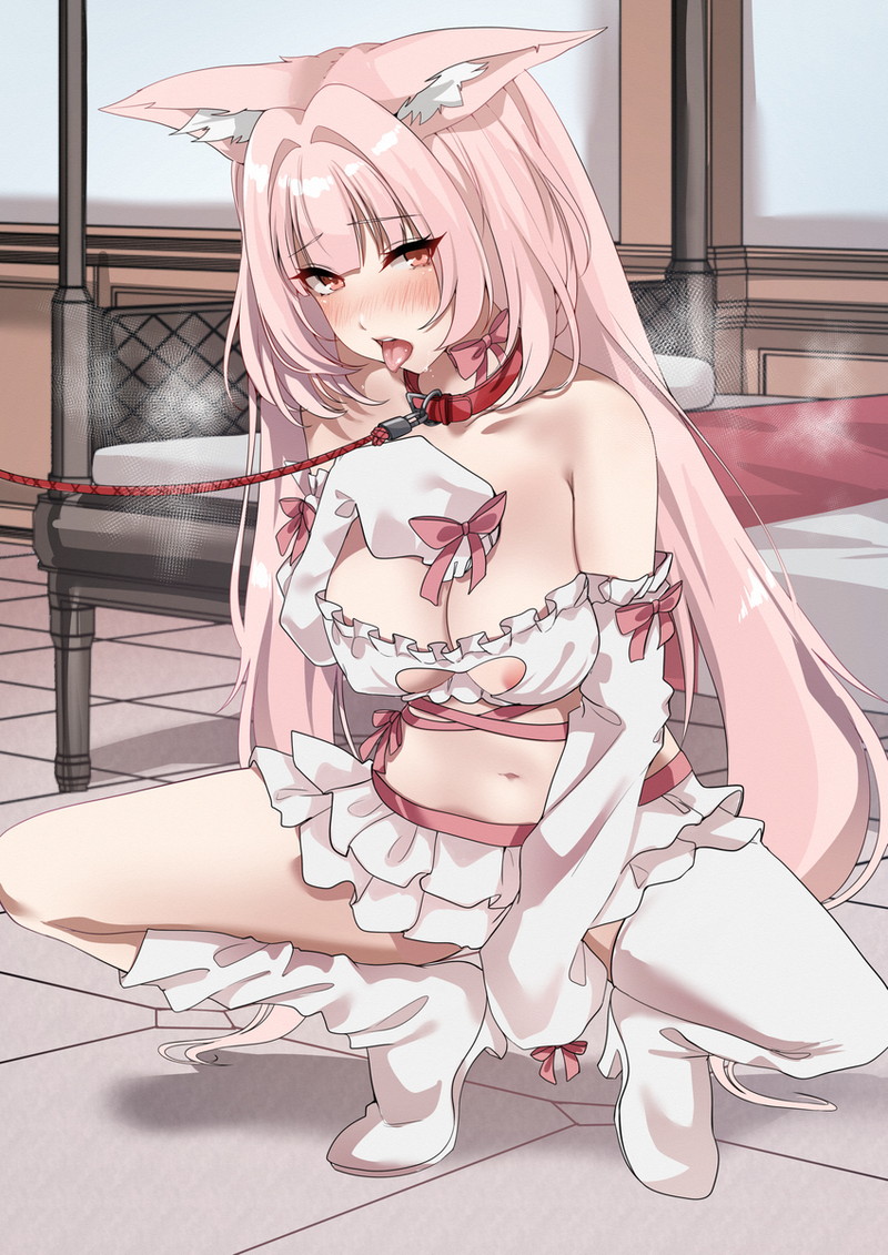 下品なガニ股エロ蹲踞の姿勢がエロい二次画像 Part３４