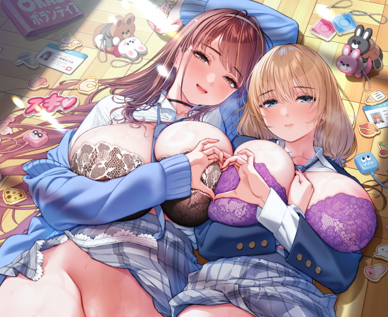 【二次】おっぱいをムニュッと押し付け合う乳合わせのエロ画像 Part２０