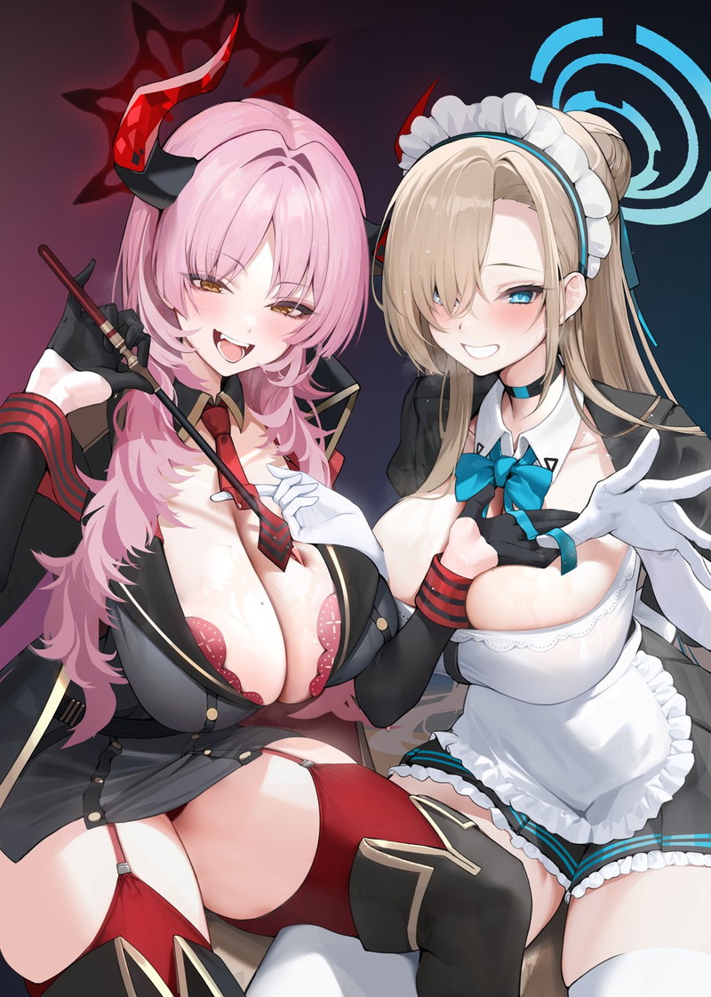 【二次】おっぱいをムニュッと押し付け合う乳合わせのエロ画像 Part２０