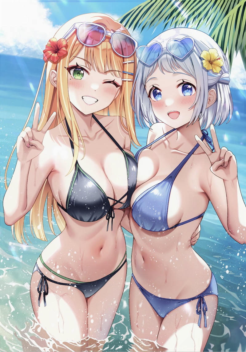 【二次】おっぱいをムニュッと押し付け合う乳合わせのエロ画像 Part２０