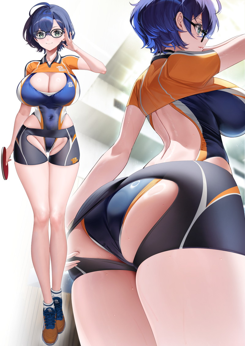 【二次】張り付きと食い込みがエロい競泳水着のエロ画像 Part２８