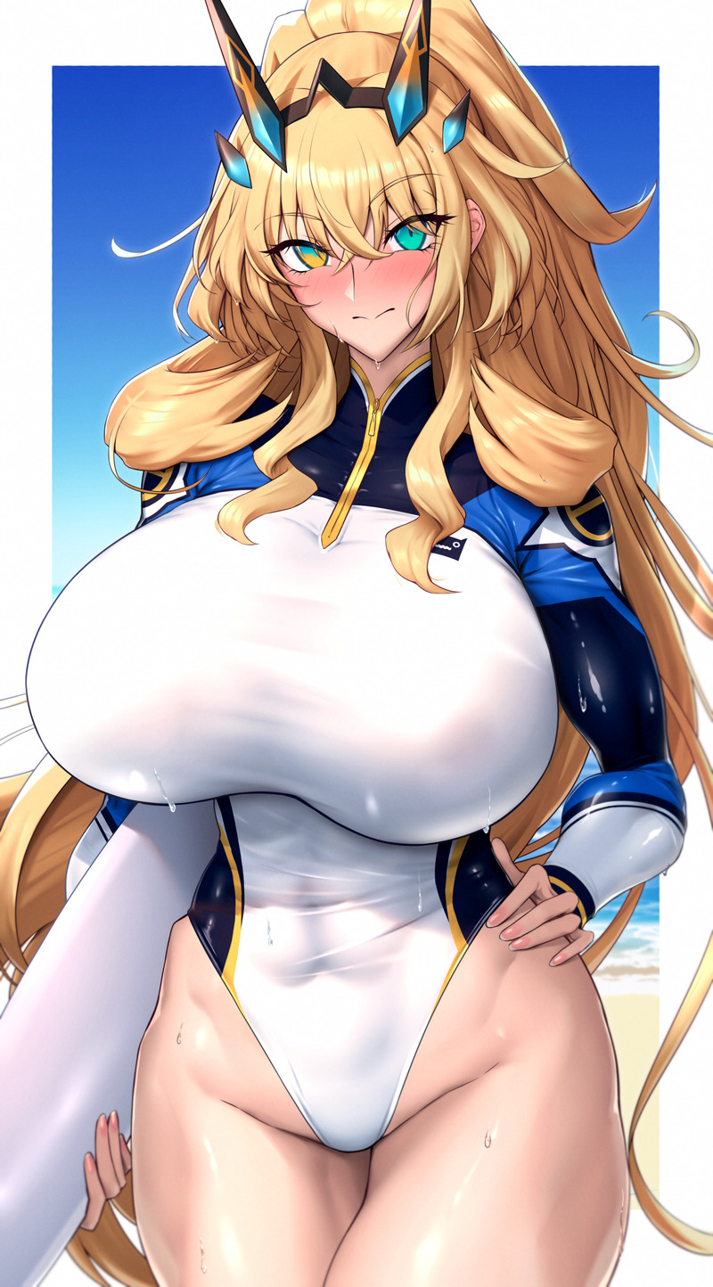 【二次】張り付きと食い込みがエロい競泳水着のエロ画像 Part２８