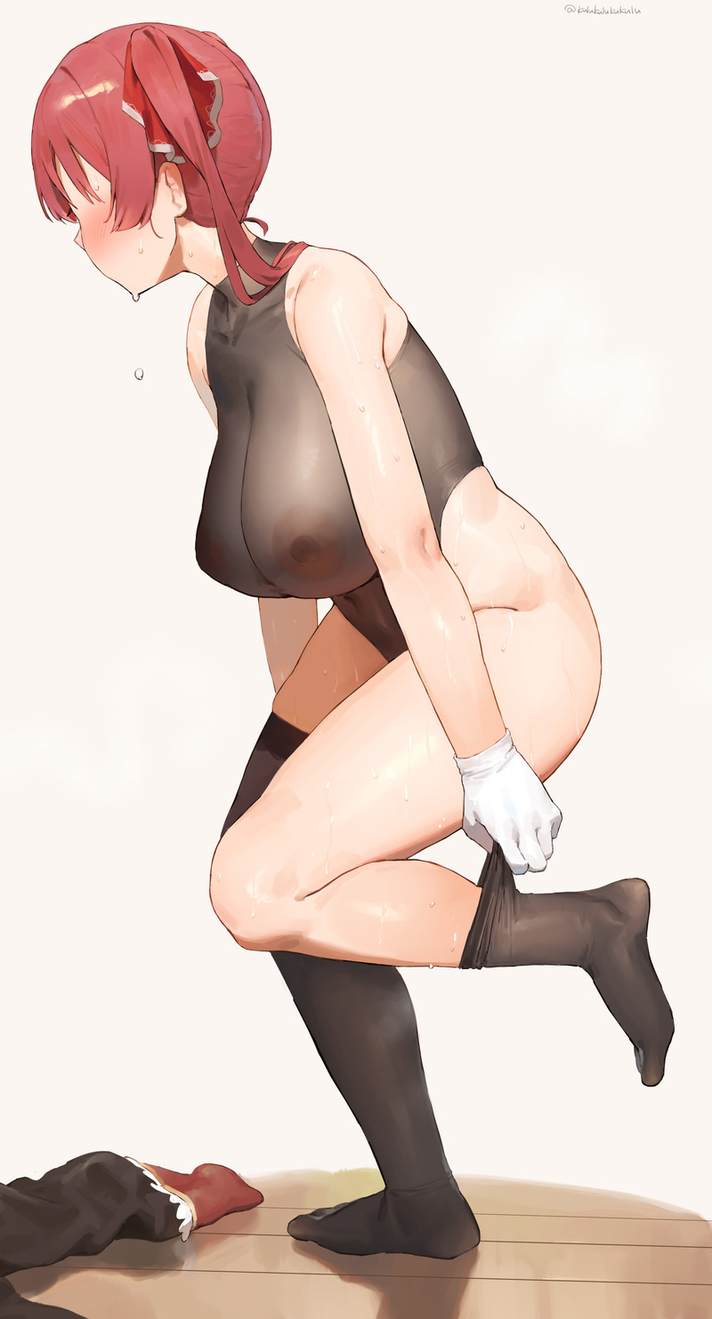 【二次】透け乳首やポッチがエロいノーブラ画像 Part３６