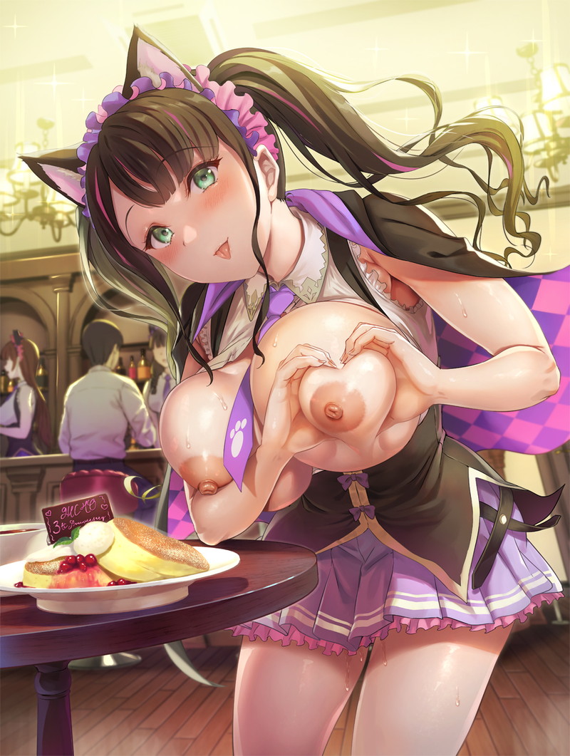 乳首ポロリ、おっぱい丸出しの二次エロ画像 Part２９