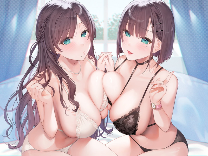 【二次】おっぱいをムニュッと押し付け合う乳合わせのエロ画像 Part２１