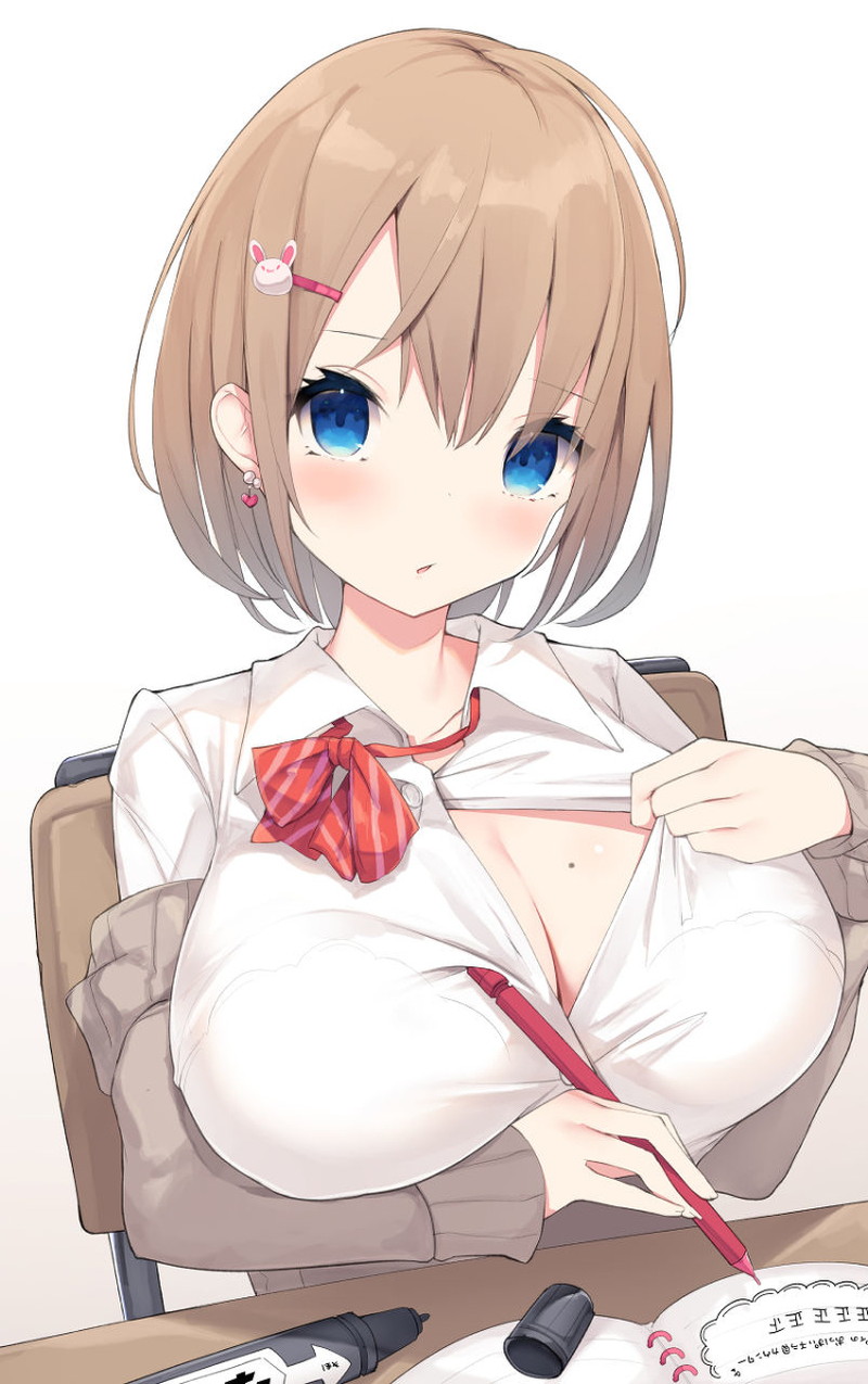 【二次】胸の谷間がエロい格好の女の子たちのエロ画像 Part２４