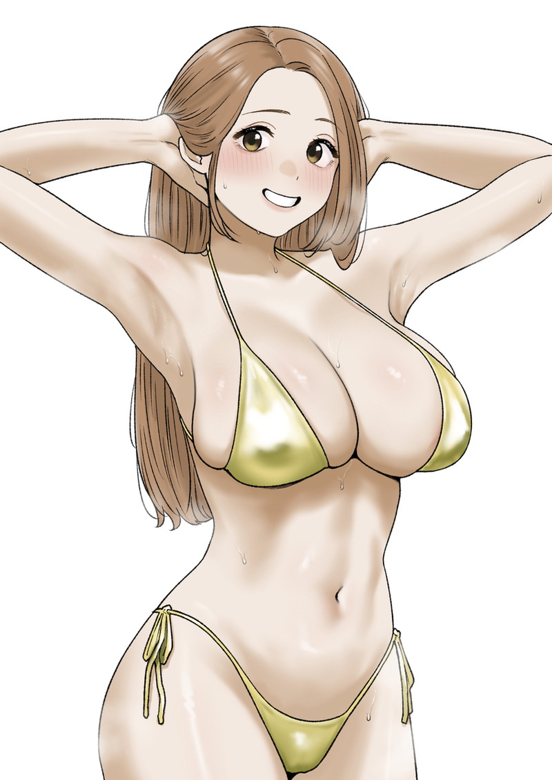 【二次】テカテカな金ビキニやエナメル素材コスチュームのエロ画像 Part１７