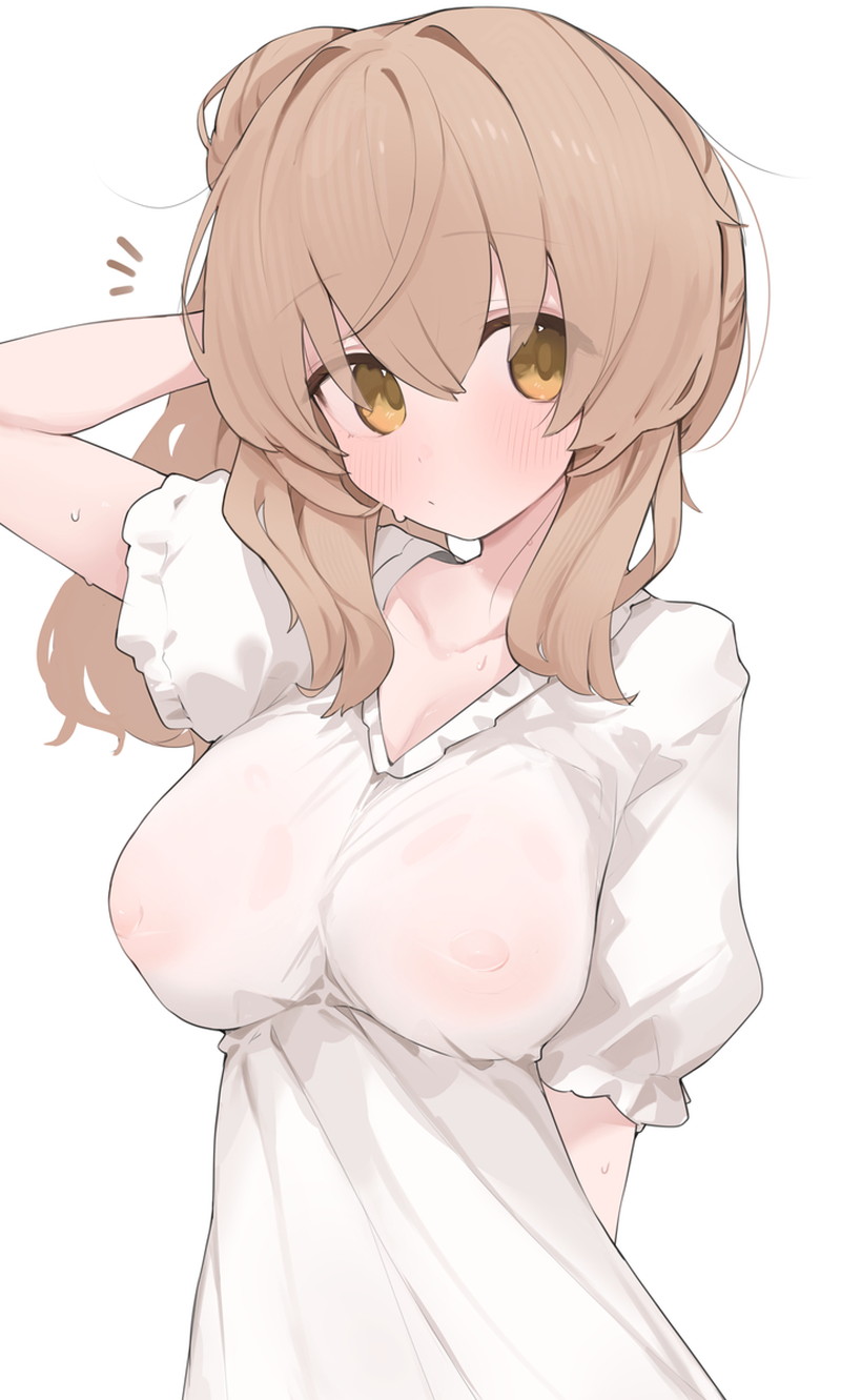 【二次】透け乳首やポッチがエロいノーブラ画像 Part３７