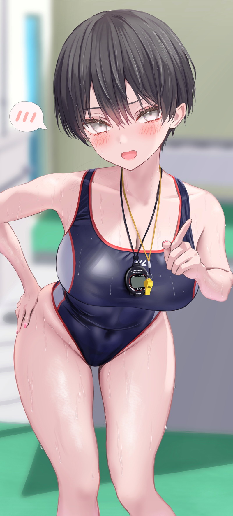 【二次】張り付きと食い込みがエロい競泳水着のエロ画像 Part２９