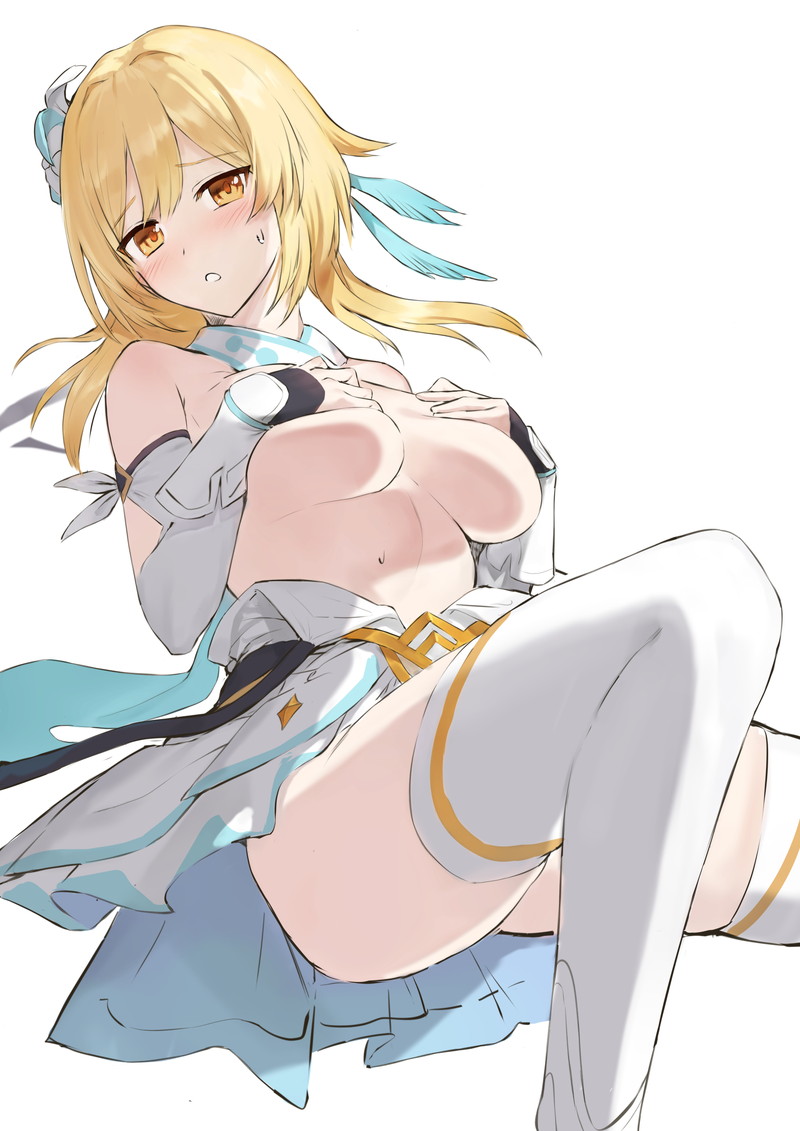 【二次】手ブラや髪ブラで乳首だけ隠れたエロ画像まとめ Part２