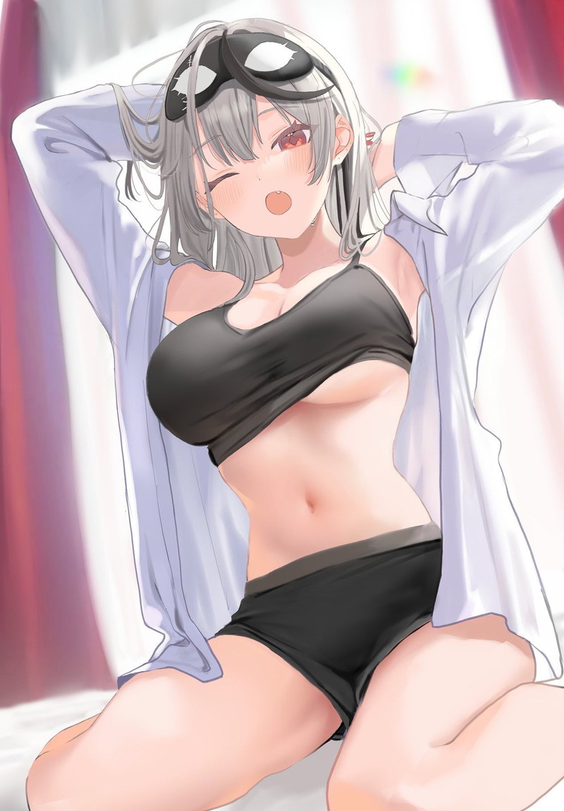 【二次】服や下着が脱げかかっている女の子たちのエロ画像 Part４９