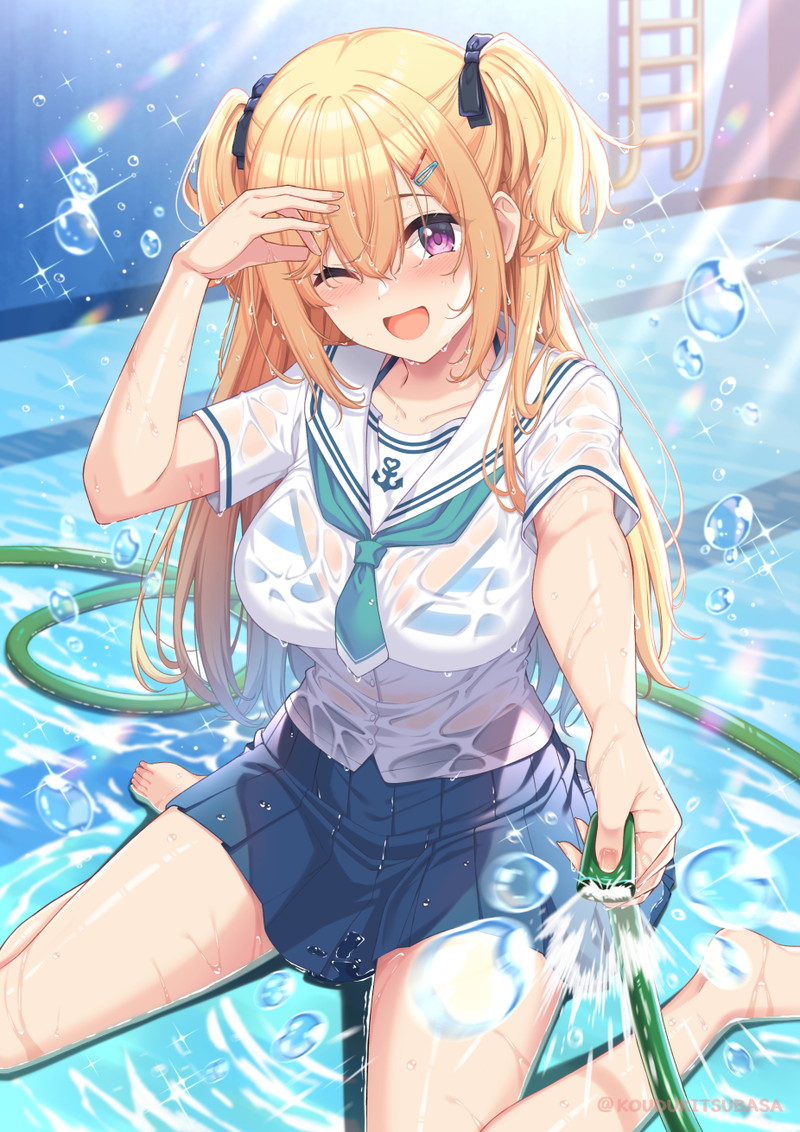 【二次】濡れ透けやスケスケな服を着た女の子のエロ画像 Part４８